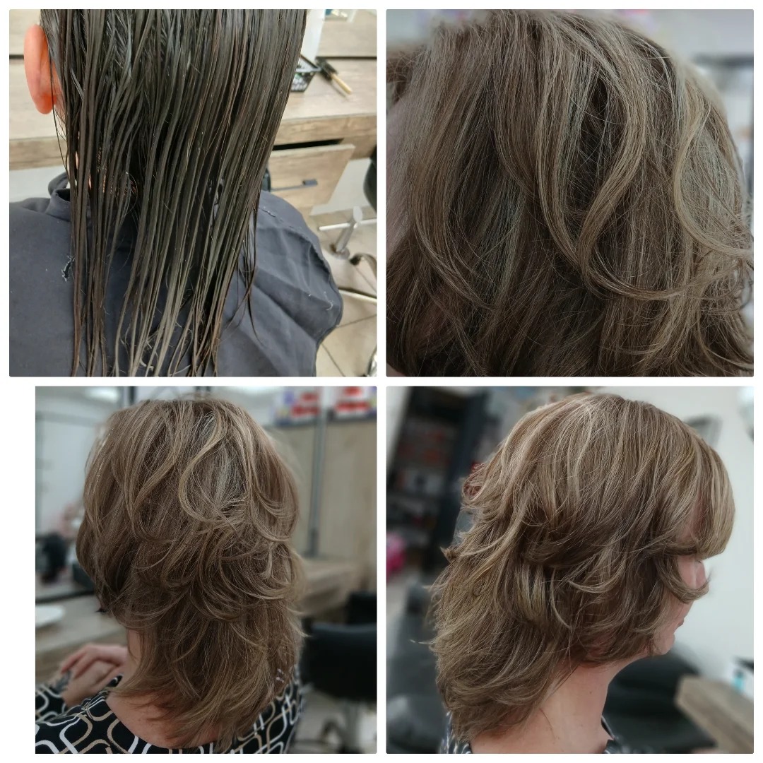 Voor en na: lang haar naar een gelaagde coupe met highlights