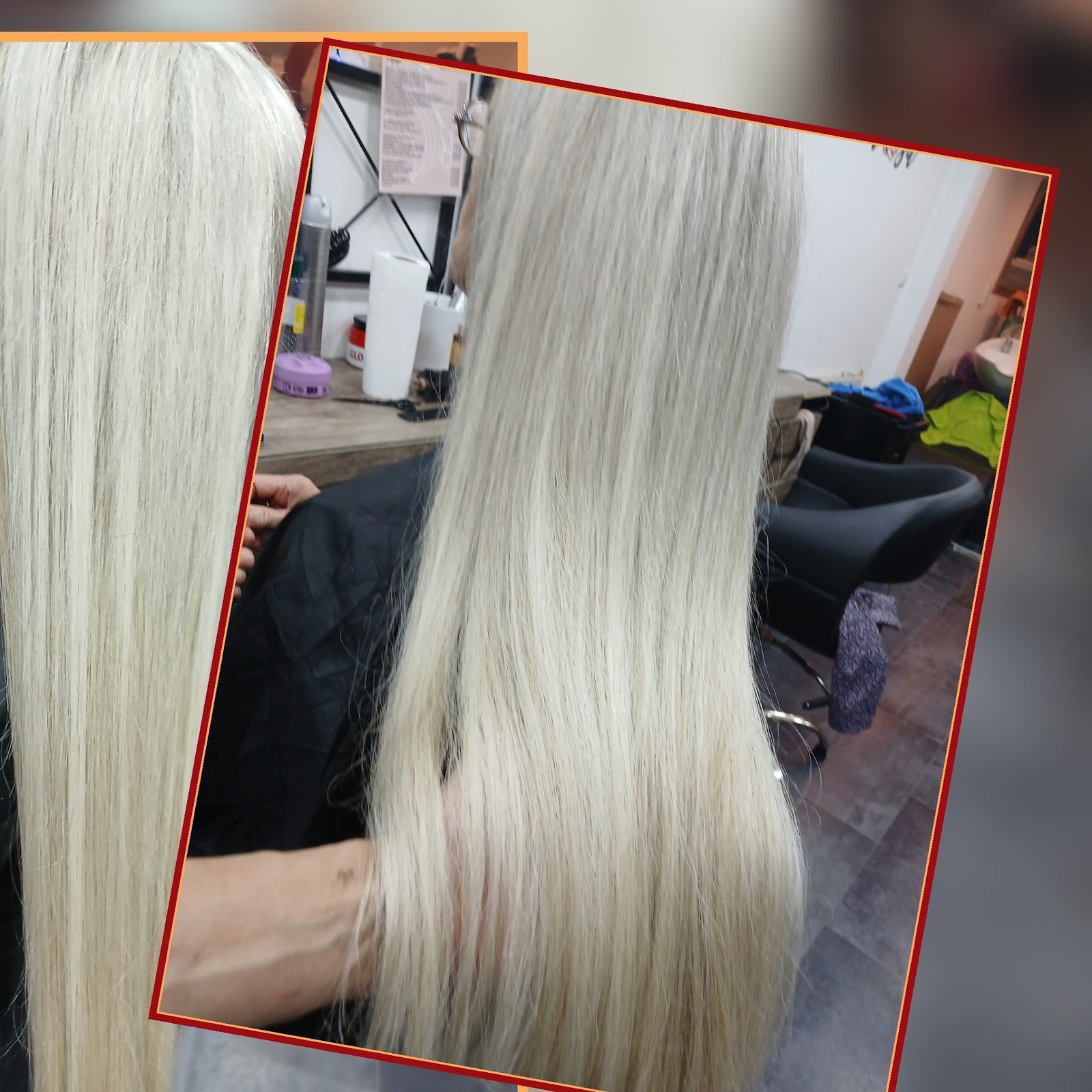 Lang platinablond haar